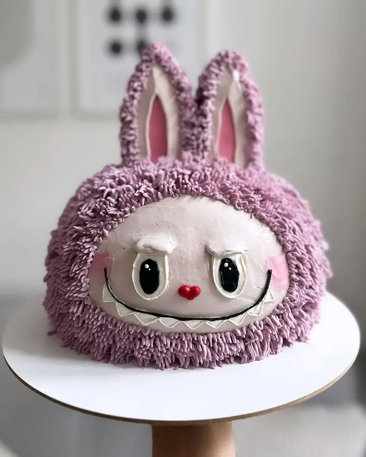 Labubu themed red velvet cake